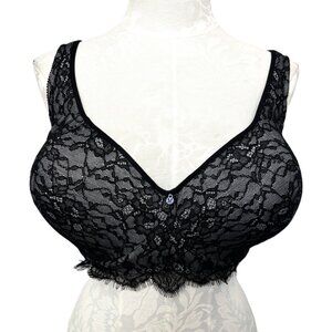 Trusst Jessica Black Lace Support  Bra 32J NWT NOS